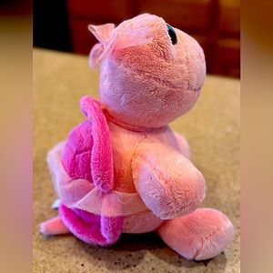 Unipak Pink Turtle Plush 10" Size. Pink Shell & Tutu & Bow. Toy Doll Plush
